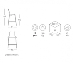 Стул полубарный пластиковый Scab Design Zebra Technopolymer, хром, тортора