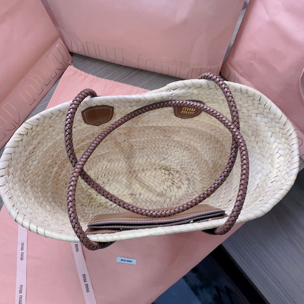Miu Miu Woven Fabric Tote Bag