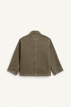 ZARA КУРТКА С ВОРОТНИКОМ-СТОЙКОЙ, СЕРО-КОРИЧНЕВЫЙ