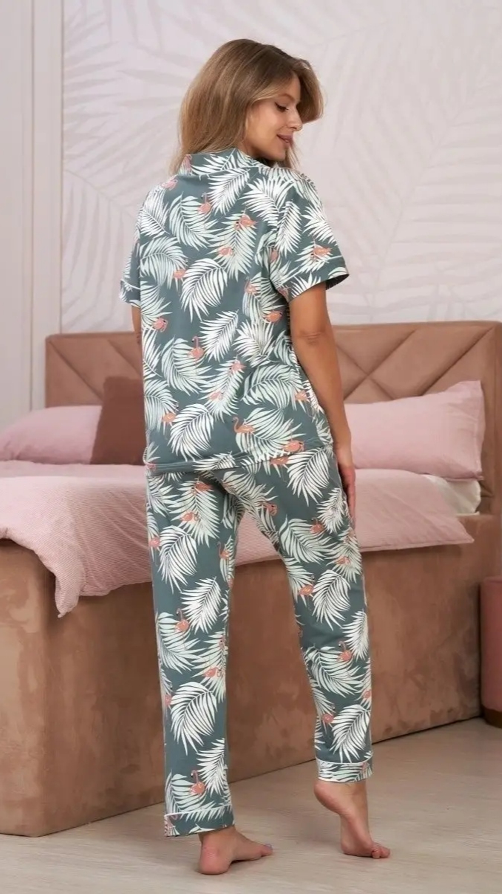 [m]Пижама штаны и рубашка с к\р 2052-9