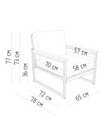 Комплект Диван и 2 Кресла AnriStur, Konfetti (Горчичный)