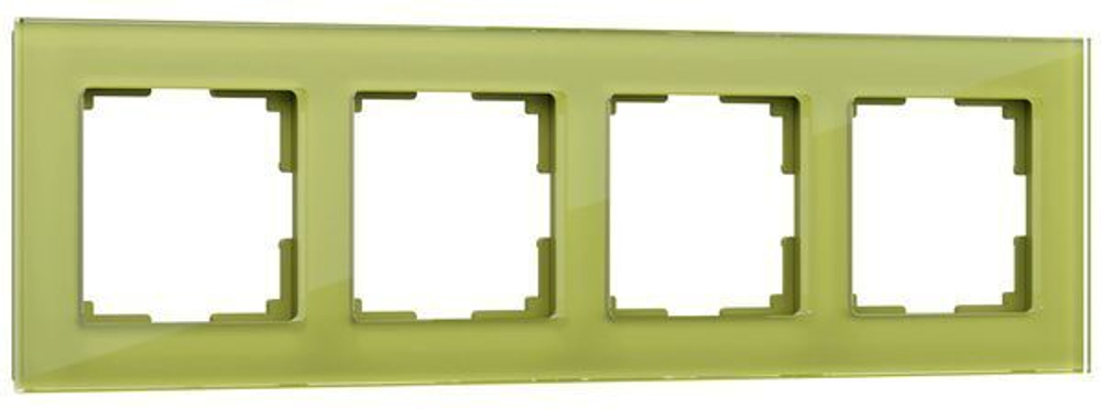 Рамка на 4 поста натуральное стекло