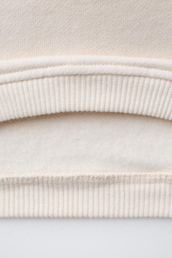 ZARA ТОЛСТОВКА С БАНТОМ ИЗ ВЕЛЬВЕТА, ЭКРЮ/БЕЖЕВЫЙ