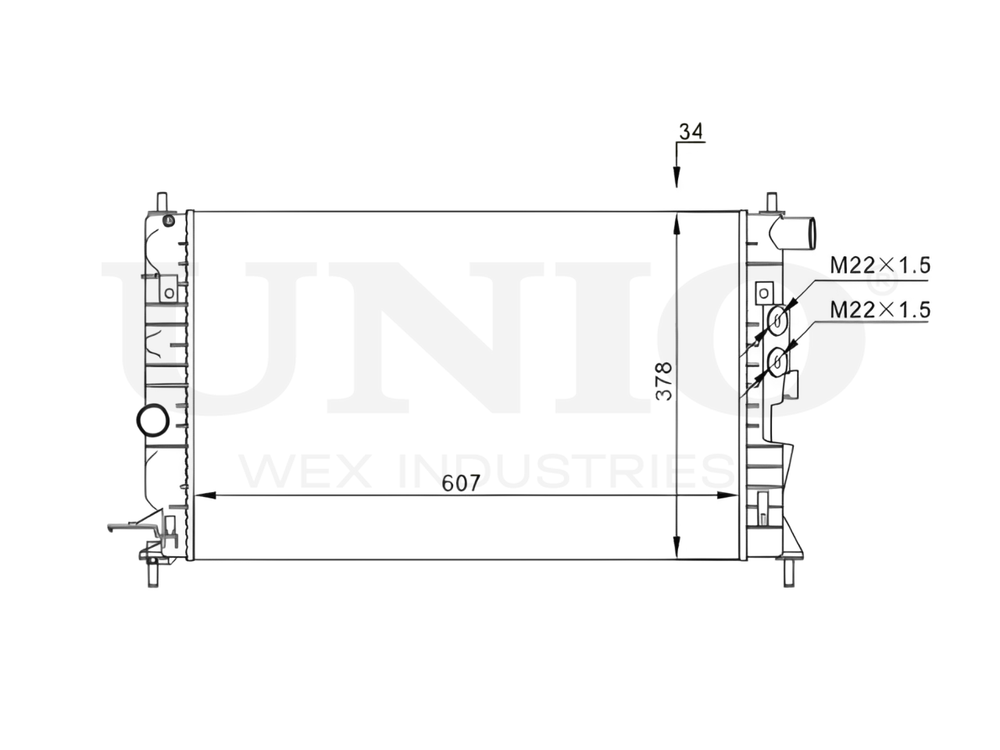 Радиатор охлаждения двигателя UNIO RAD-10086