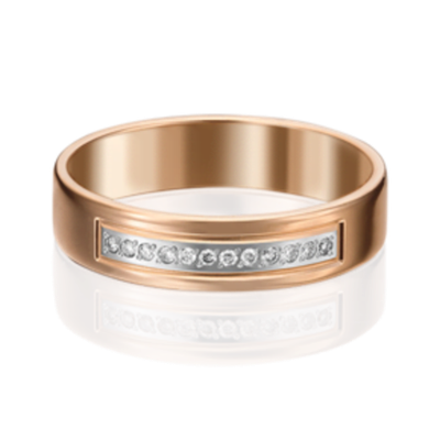 Обручальное кольцо из красного золота c бриллиантами 01-1165-00-101-1110-30