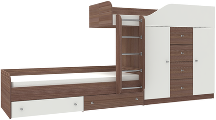 Двухъярусная кровать КарИВи Астра 6 Бодего Темный Белый