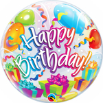 Шар Фольгированный Сюрприз Bubble Прозрачный (Персиковый)