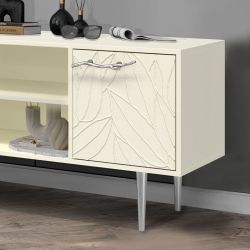 Тумба под ТВ Арт Колор leaves 117см Стайл Сильвер Кремовый белый