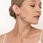 Серьги «Магия заката» с английским замком из красного золота с сердоликом