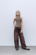 Джинсы wide leg folded