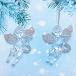 Украшение новогоднее подвесное «Купидончик» (набор 2 шт) 9*6,5 см, серебро