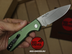 Нож Pro-Tech Strider PT Auto - зеленая рук, светлый клинок RK/Н117