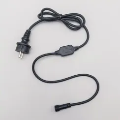 Кабель питания 1,5 м. с выпрямителем для каучуковых и ПВХ нитей 220В., провод черный Каучук, IP65, LTC (LLC-1-3A)