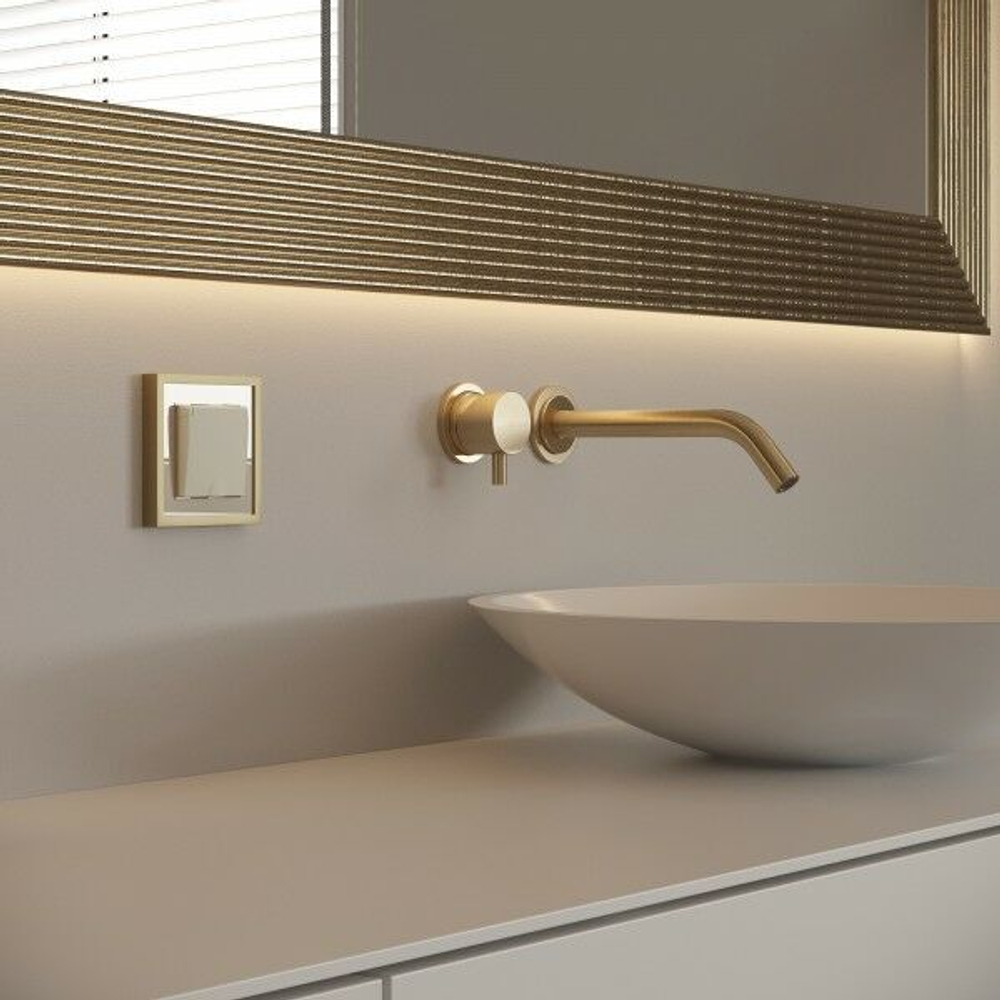 Рамка на 1 пост Baguette (айвори/латунь)