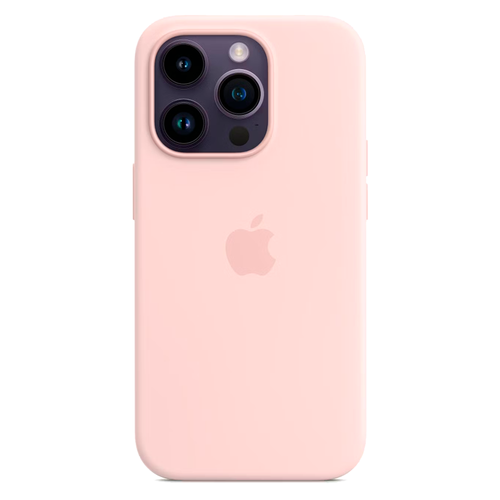 Силиконовый чехол с поддержкой MagSafe Apple Silicone Case для iPhone 14 Pro, Chalk Pink (Розовый мел)