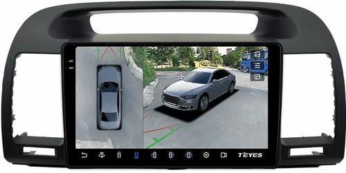 Магнитола для Toyota Camry 30 2001-2006 (рамка черная) - Teyes CC3-2K-360 монитор 9.5" 2K QLED на Android 10, Быстрая, CarPlay, 4G SIM-слот, 4 камеры в комплекте