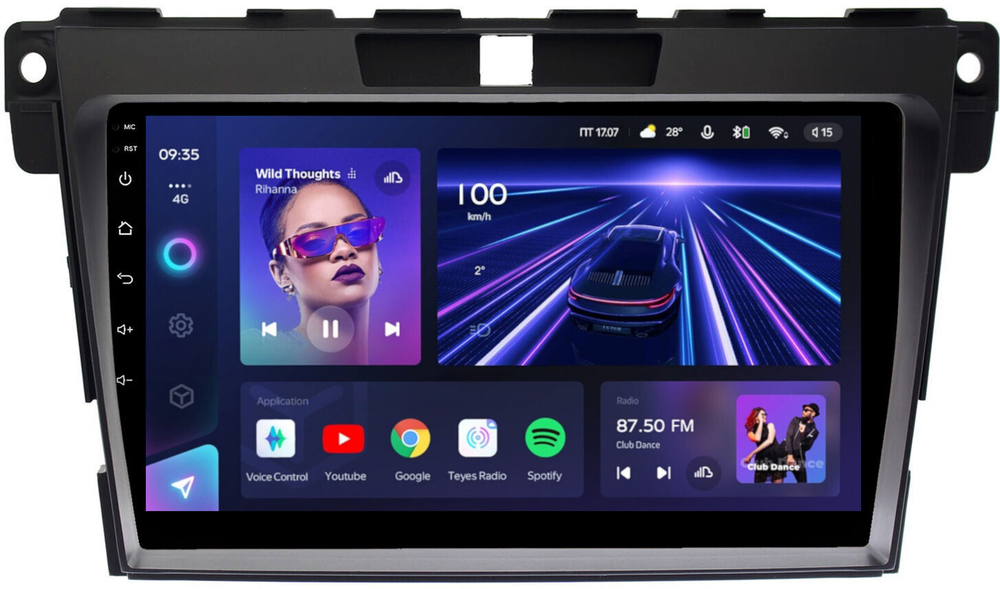 Магнитола для Mazda CX-7 2006-2012 - Teyes CC3L на Android 10, 8-ядер, CarPlay, 4G SIM-слот