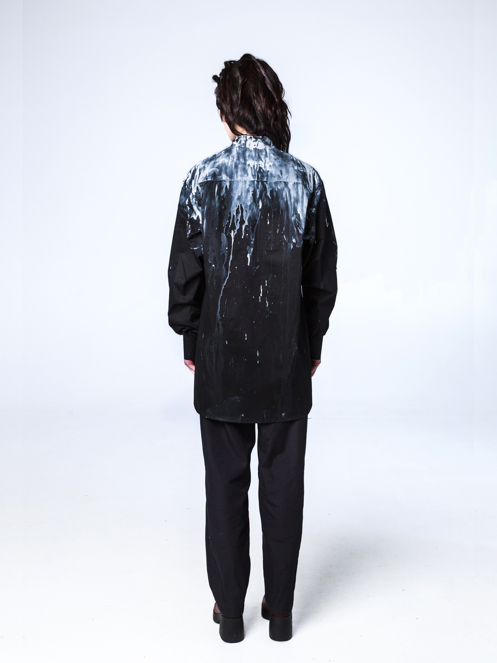 Рубашка "Черномор" с окрашиванием. Черно-белая