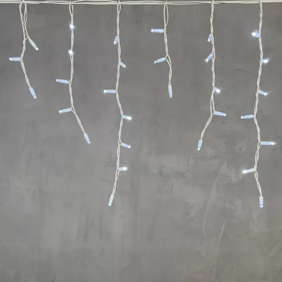 Светодиодная бахрома с колпачком 3,1*0,5 м., 120 белых LED ламп, каучуковый белый провод, LTC (LL120-8-2W)