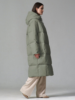 Пуховик длинный, хаки, SilverFox