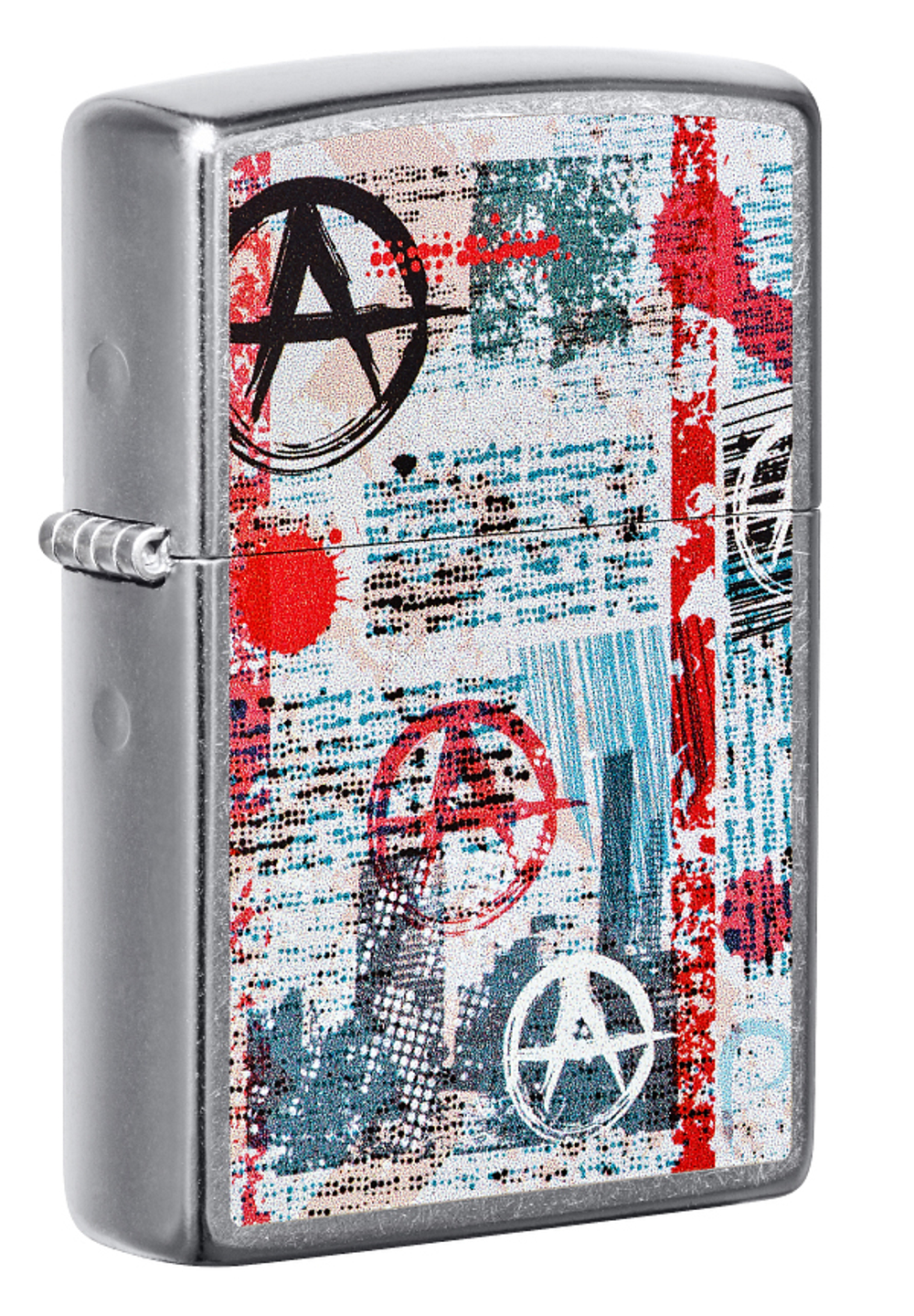 Легендарная классическая американская бензиновая широкая зажигалка ZIPPO Anarchy Design 49662 в подарочной коробке