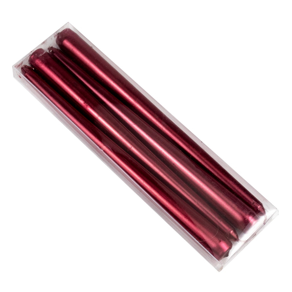 Набор столовых свечей красные 4 шт 25 см