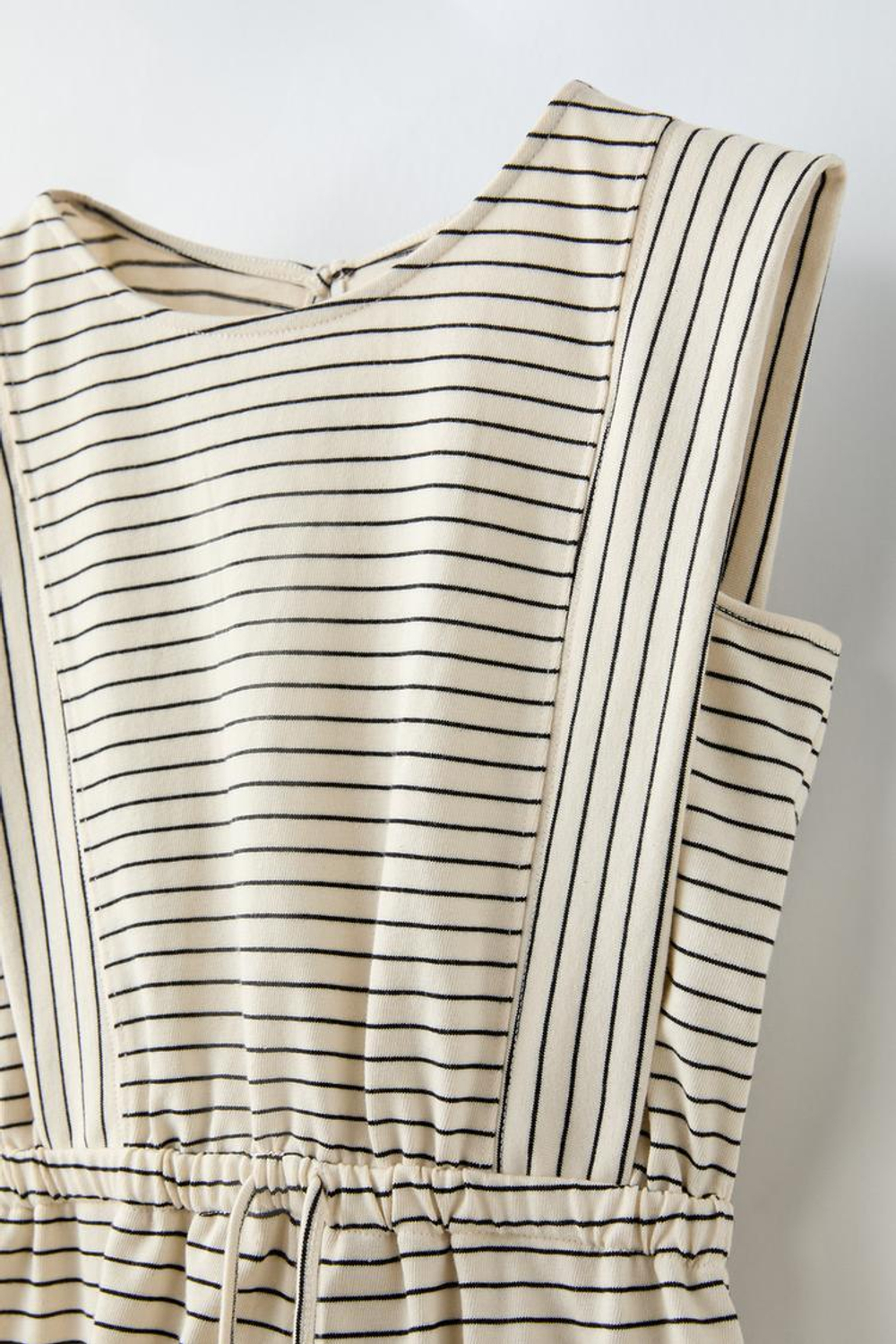 ZARA КОМБИНЕЗОН В ПОЛОСКУ, БЕЛЫЙ/ЧЕРНЫЙ