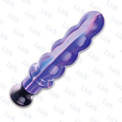 Трехцветный волнистый вибратор из стекла, 17,5 см