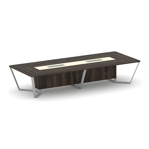 Steel Meet Стол переговорный прямоугольный KM-PR.B.SP-14 Дуб Мали/Ваниль Глянец/Металл Серый 4000*16