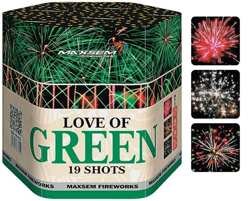 Батарея салютов "Love of Green" SB-19-03 19 залпов * 1.2"