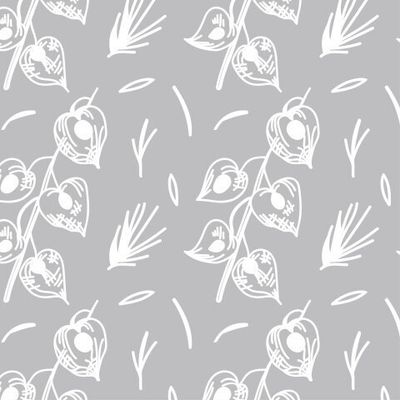 Бесшовный принт c зимней ботаникой