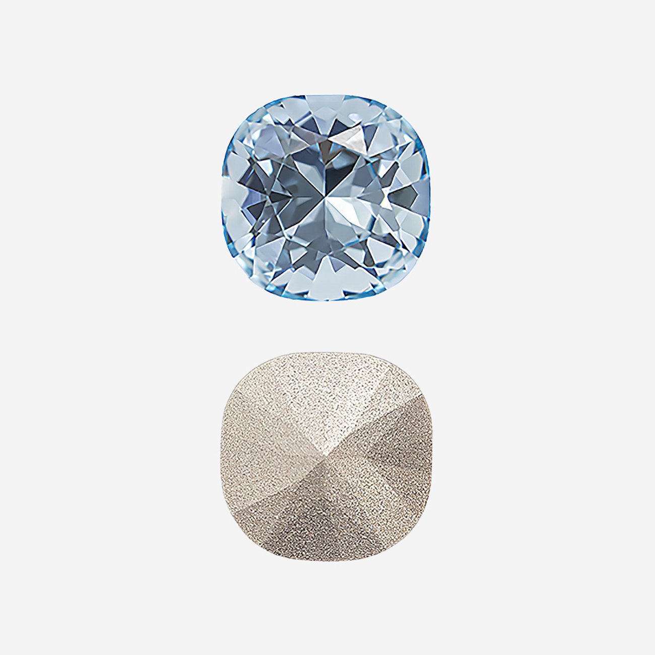 Кристалл Кушон (Сushion), оттенок "Светлый Сапфир"/"Light Sapphire", 10мм