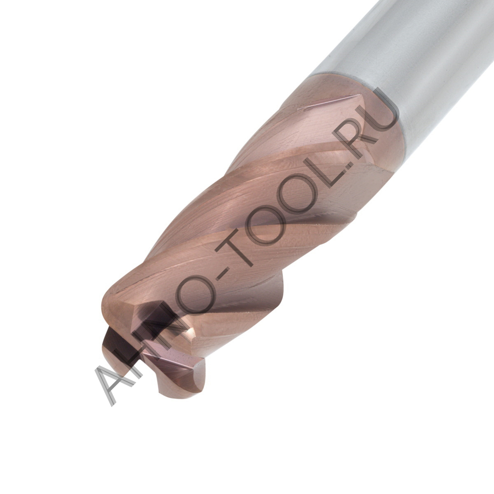 Фреза твердосплавная радиусная  12мм (L=75, l=30, хв=12) Z4 35° по стали, нержавеющей стали, чугуну,