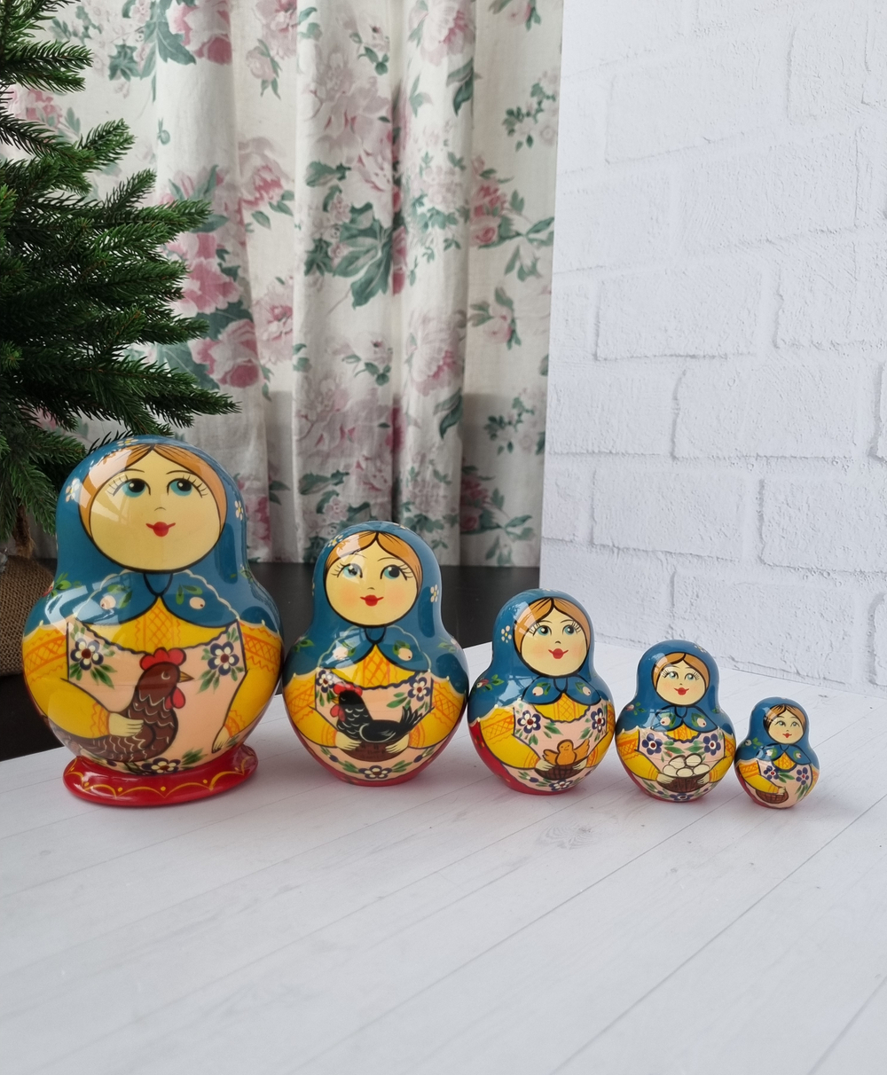 Матрёшка "С курочкой" традиция 5м 15см пузатая
