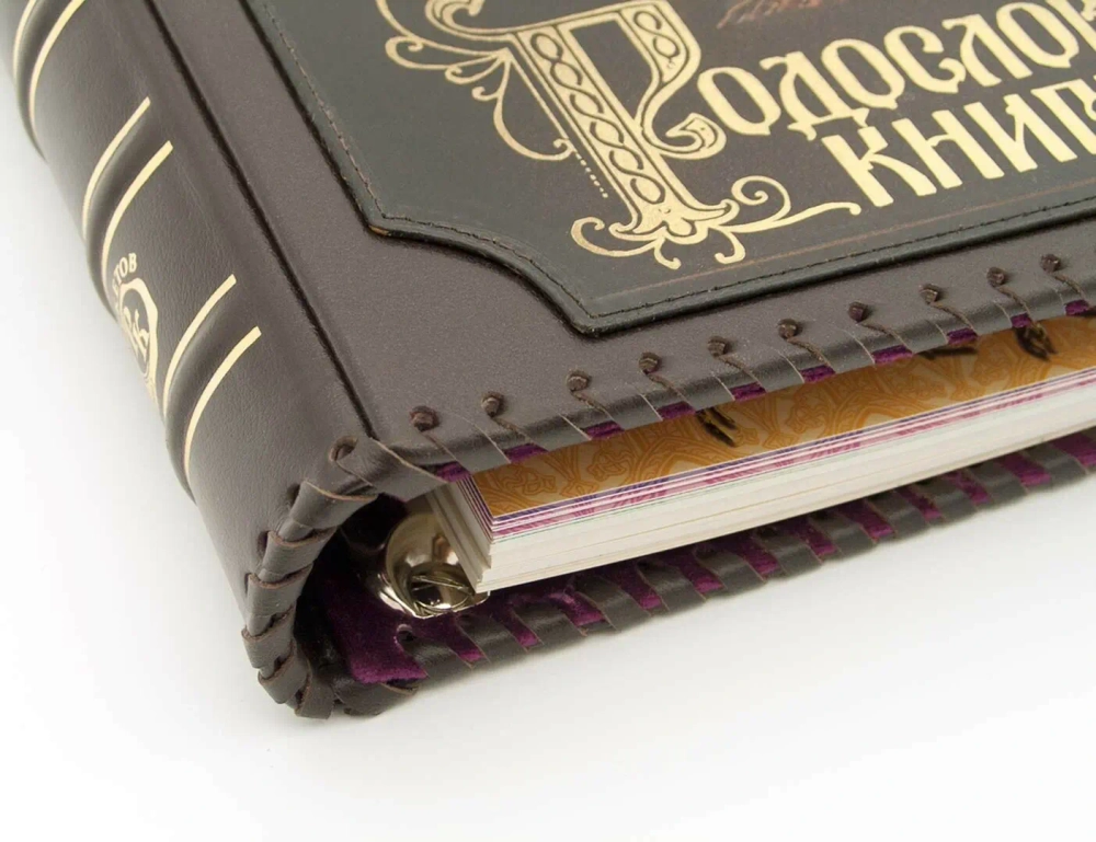 Альбом генеалогическое древо "Традиции", натуральная кожа, с росписью в оплетке