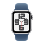 Умные часы Apple Watch SE 2 (2024) GPS, 40mm, Silver Aluminium Case with Sport Band M/L, Denim (Серебристый)