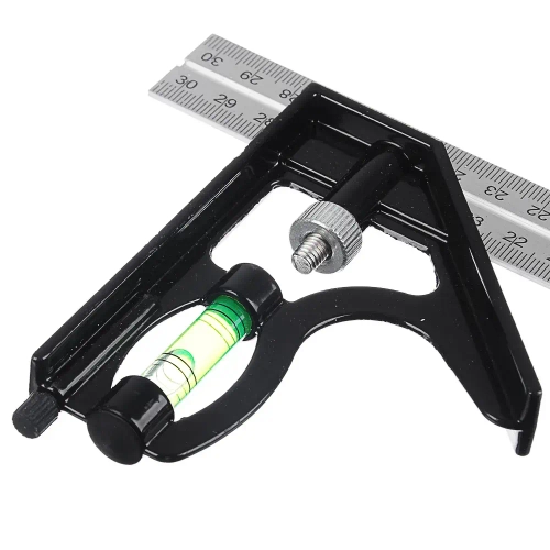 Угольник металлический РОКОТ комбинированный с уровнем 300мм/ Линейка/ Угломер