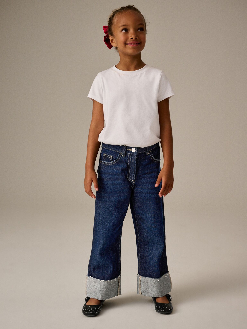 Джинсы широкие для девочки Next N95-133, Темно-синий