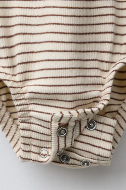 ZARA КОМПЛЕКТ ИЗ БОДИ И ЛЕГИНСОВ В ПОЛОСКУ, КОРИЧНЕВЫЙ