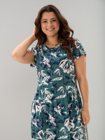 Платье П-026/зеленый-цветыабстракция