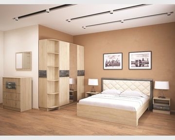 Спальня модульная МАДЛЕН-1 дуб шале серебро