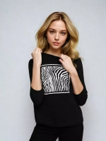 Черный лонгслив рукав три четверти