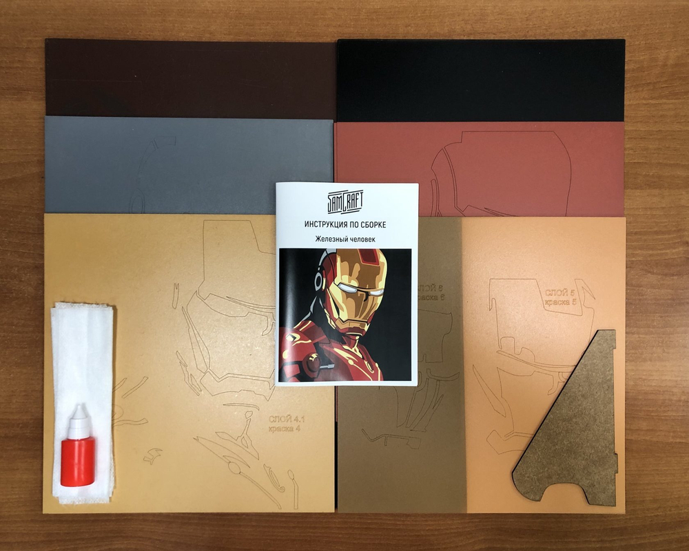 Железный человек от Sam Craft - сборные объемные картины из дерева своими руками