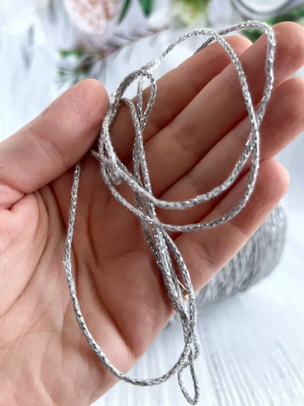 Пряжа хлопковая с люрексом