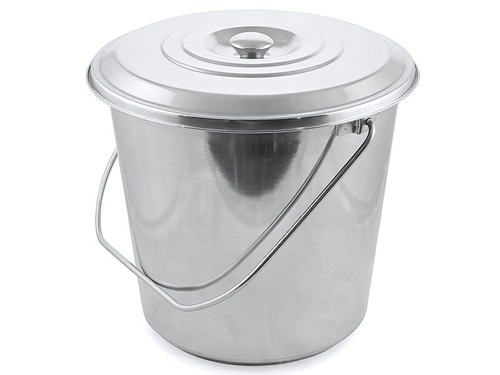 Ведро 8л с крышкой нерж Weltime