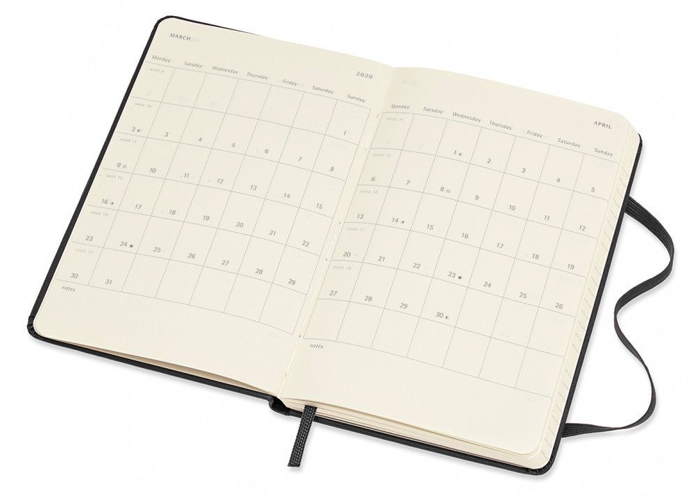Еженедельник Moleskine Classic Weekly Pocket 90x140 мм черный (DHB12WH2)