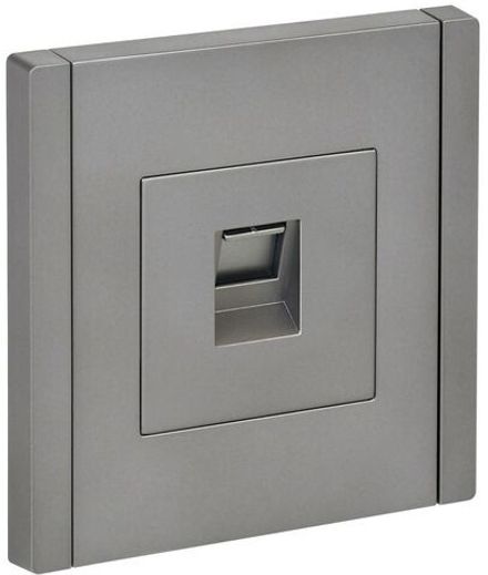 Розетка компьютерная RJ45 кат.6 FORTE&PIANO FP531 сталь IEK FP-K10-2-K46