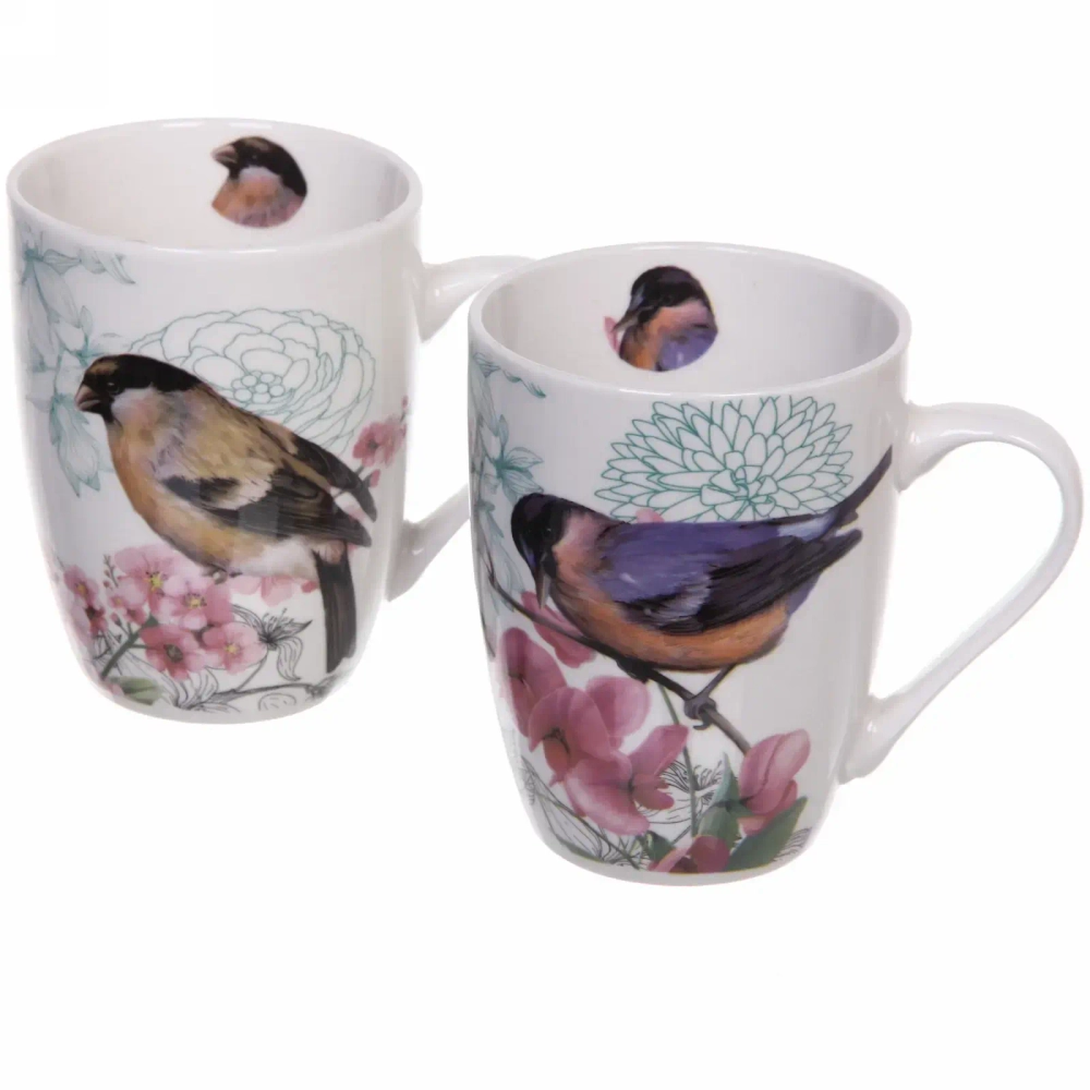 Кружка керамическая 370мл «Птицы в цветах»