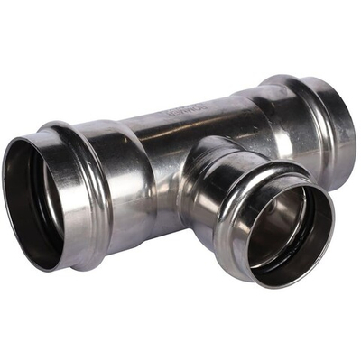ROMMER Тройник переходной 54x42x54 из нержавеющей стали прессовой