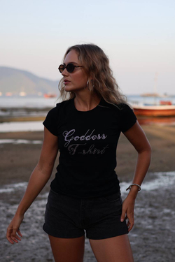 Футболка со стразами черный